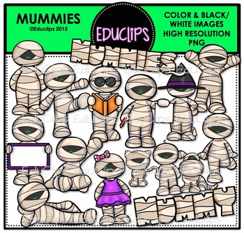 Preview of Mummies Clip Art Bundle {Educlips Clipart}