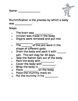 Preview of Mummification Guided Notes