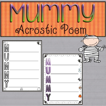 Preview of Mummy Acrostic Poem