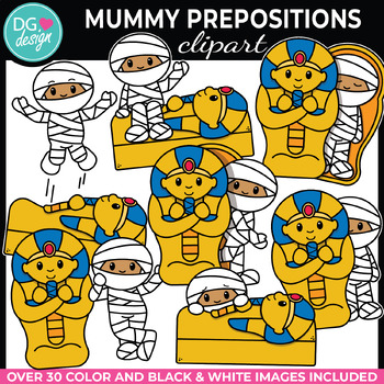 Preview of Mummy Prepositions | Ancient Egypt Clipart | Halloween Clipart