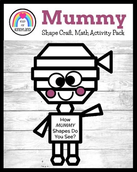 Preview of Mummy Shape Craft: Graphing, Counting Math Activity for Halloween Centers