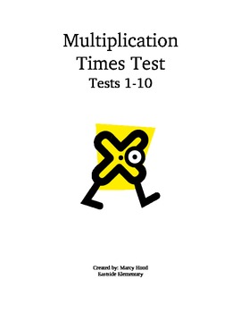 Preview of Muplitication Time Tests, 10 Tests!