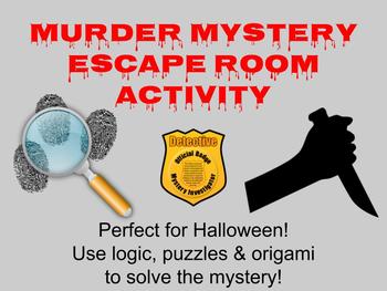 Preview of Murder Mystery Escape Room-Perfect for Halloween! Customize for Your School!