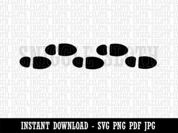 Preview of Murder Mystery Footsteps B&W Clipart Digital Download SVG PNG JPG Cut File