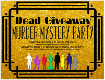 Preview of Murder Mystery Party for Teenagers - DEAD GIVEAWAY - similar to Clue!