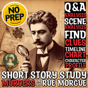 Preview of Murders in Rue Morgue Q&A Analysis & Crime Scene of Poe Sub Plan CCSS