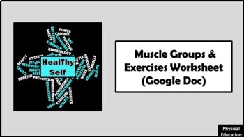 Preview of Muscle Groups & Exercises Worksheet (Google Doc)