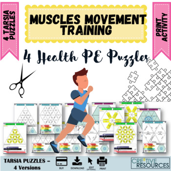 Preview of Muscle Movement and Training PE + Sport Printable Tarsia Puzzles