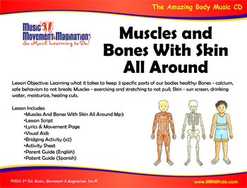 Preview of Muscles And Bones With Skin All Around - Song(Mp3), Lesson Materials, Printables