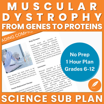 Preview of Muscular Dystrophy: Genetic Muscle Disorder (NO PREP Medical Sub) Activities++