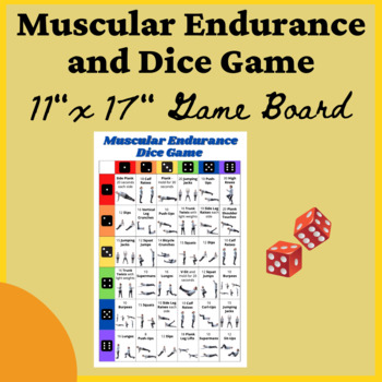 Preview of Muscular Endurance Fitness Dice Game for Physical Education, Gym, or Activity