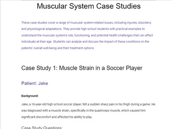 Preview of Muscular System Case Studies