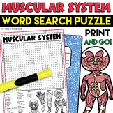 Muscular System Word Search Puzzle Human Body Science Word