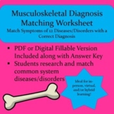 Musculoskeletal System Diagnosis Matching Worksheet (Dista