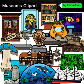 Preview of Museum Clip Art/ Types of museums/ field trip /science museum