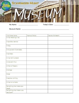Preview of Museum Scavenger Hunt