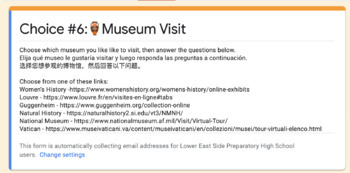 Preview of Museum Visit - Google Form
