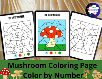 Preview of Mushroom Coloring Page - Color by Number