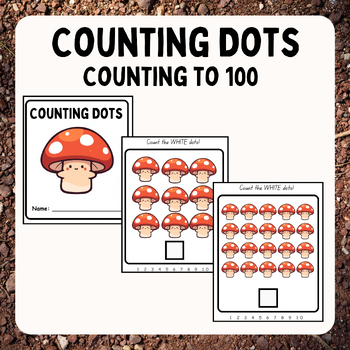 Preview of Mushroom Dots Counting Book Count to 100) Count by two, four 1st grade Math