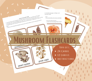 Preview of Mushroom Species 3 Part Cards