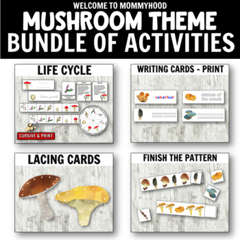 Preview of Mushroom Theme Montessori Inspired Activities