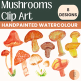 Watercolor Vegetable Clipart - Types of Mushrooms