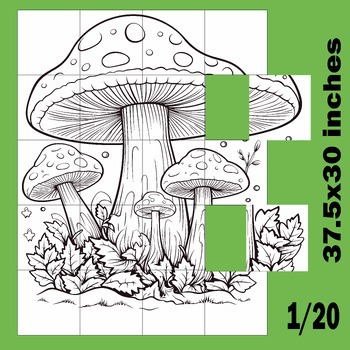 Preview of Mushrooms Collaborative Poster Art coloring pages - Autumn Poster Craft