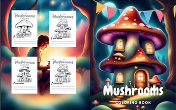 Preview of Mushrooms coloring book: :for children (size 8.5 *11) (40 pages)