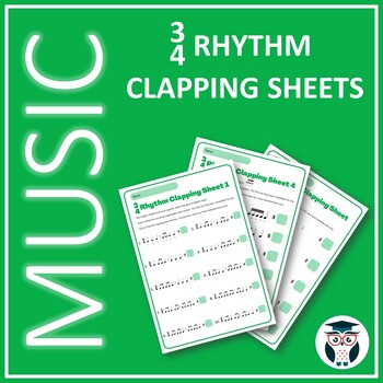 Preview of Music - 10 Rhythm Clapping Sheets 3/4 Time