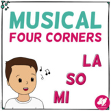 Music 4 Corners Interactive Game - Sol Mi La - Solfege Activity