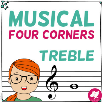 Preview of Music 4 Corners Interactive Treble Clef Notes Game