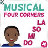 Music 4 Corners Solfege Game - Sol Mi La Do Interactive Activity