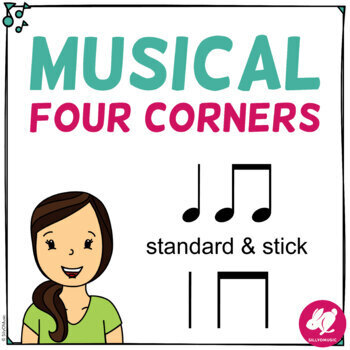 Preview of Music 4 Corners, Ta & Ti-Ti - Quarter Notes and 8th Notes - Standard & Stick