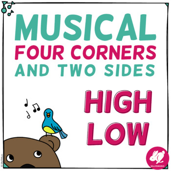 Preview of Music 4 Corners and 2 Sides - High and Low Interactive Opposites Game