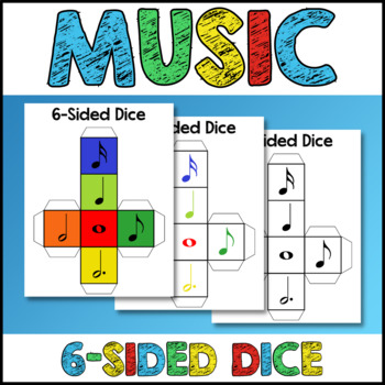 Preview of Music 6-Sided Dice - Music Notes Cut Out Paper Craft - Cutting Paper Sheet