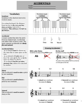 Preview of Music Accidentals - Music Theory