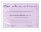 Music Achievement Certificate