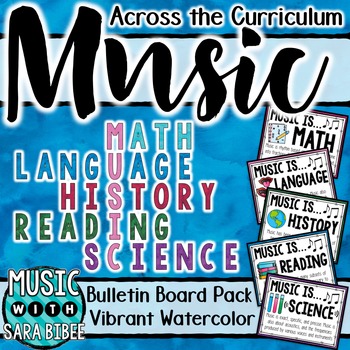 Preview of Music Across the Curriculum Posters- Vibrant Watercolor