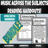 Music Across the Subjects Reading Handouts!