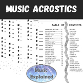 Music Acrostics - Music Theory vocabulary - Music class activity