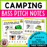 Music Activities - Bass Clef Notes Worksheets and Task Car