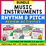 Music Activities, Rhythm, Treble & Bass Clef Notes Worksheets