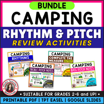 Preview of Music Activities, Rhythm, Treble & Bass Clef Notes Worksheets