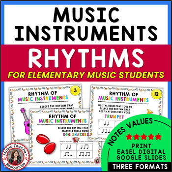 Preview of Music Activities - Rhythm Worksheets - Elementary Music Lessons