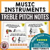 Music Activities - Treble Clef Notes Worksheets & Task Car