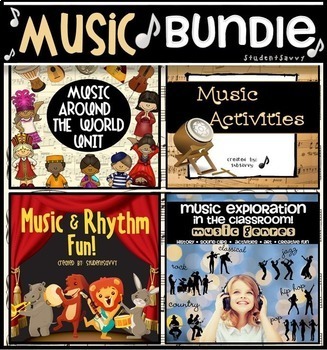 Preview of Music Activities Worksheets Bundle Sub Plans Genres Appreciation