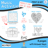 Music Activity Bundle for End of Year: Word Search, Wordok