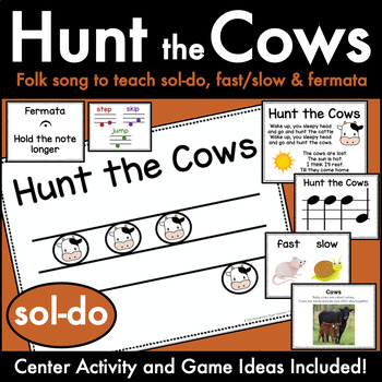 Preview of Music Activity for sol-do & Fast/Slow - Hunt The Cows Slides & Games Folksong