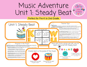Preview of Music Adventure Unit 1: Steady Beat (Pre-K through 2nd)