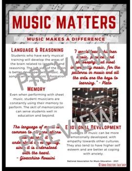 Preview of Music Advocacy Handouts FREE (with editable sections)